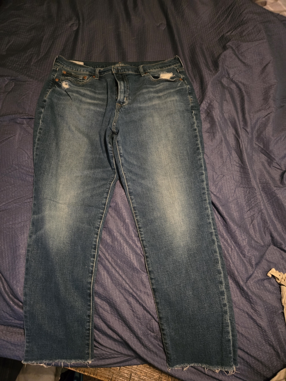 GAP Women's Blue Distressed Boyfriend Jeans